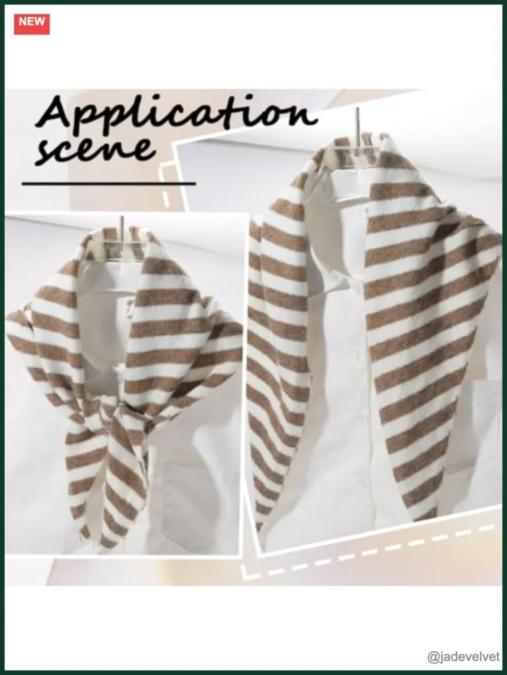 Striped Knitted Triangle Scarf Shawl Headband Soft Warm Lightweight Versatile